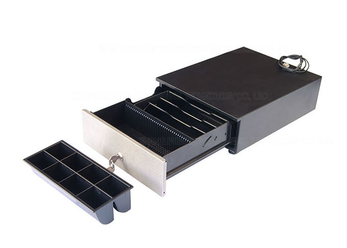 Mini Compact POS Electronic Cash Drawer , Metal Cash Register Money Box