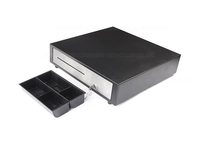 Black Plastic Retail Cash Drawer USB Interface With Pulley Track 4242P